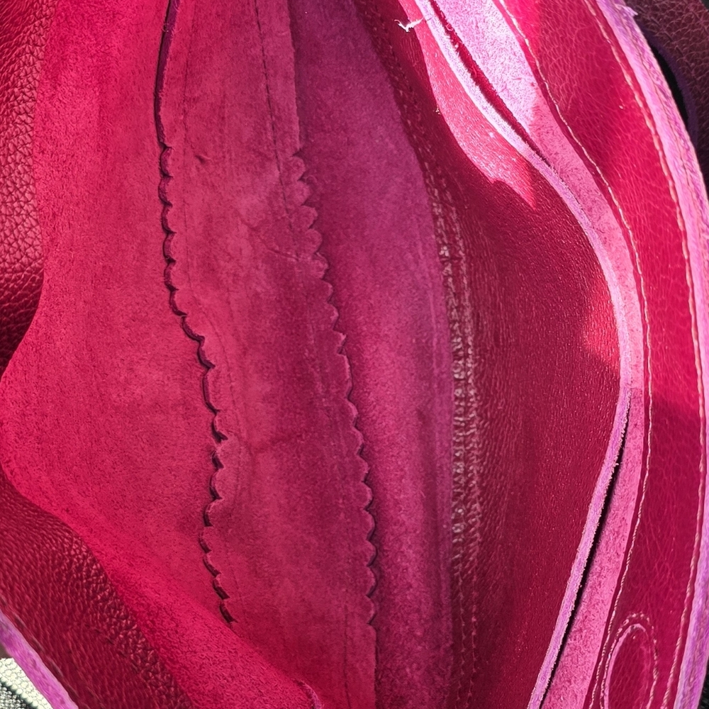 Portland Leather Wine Red Crescent Crossbody Bag - Picture 6 of 10